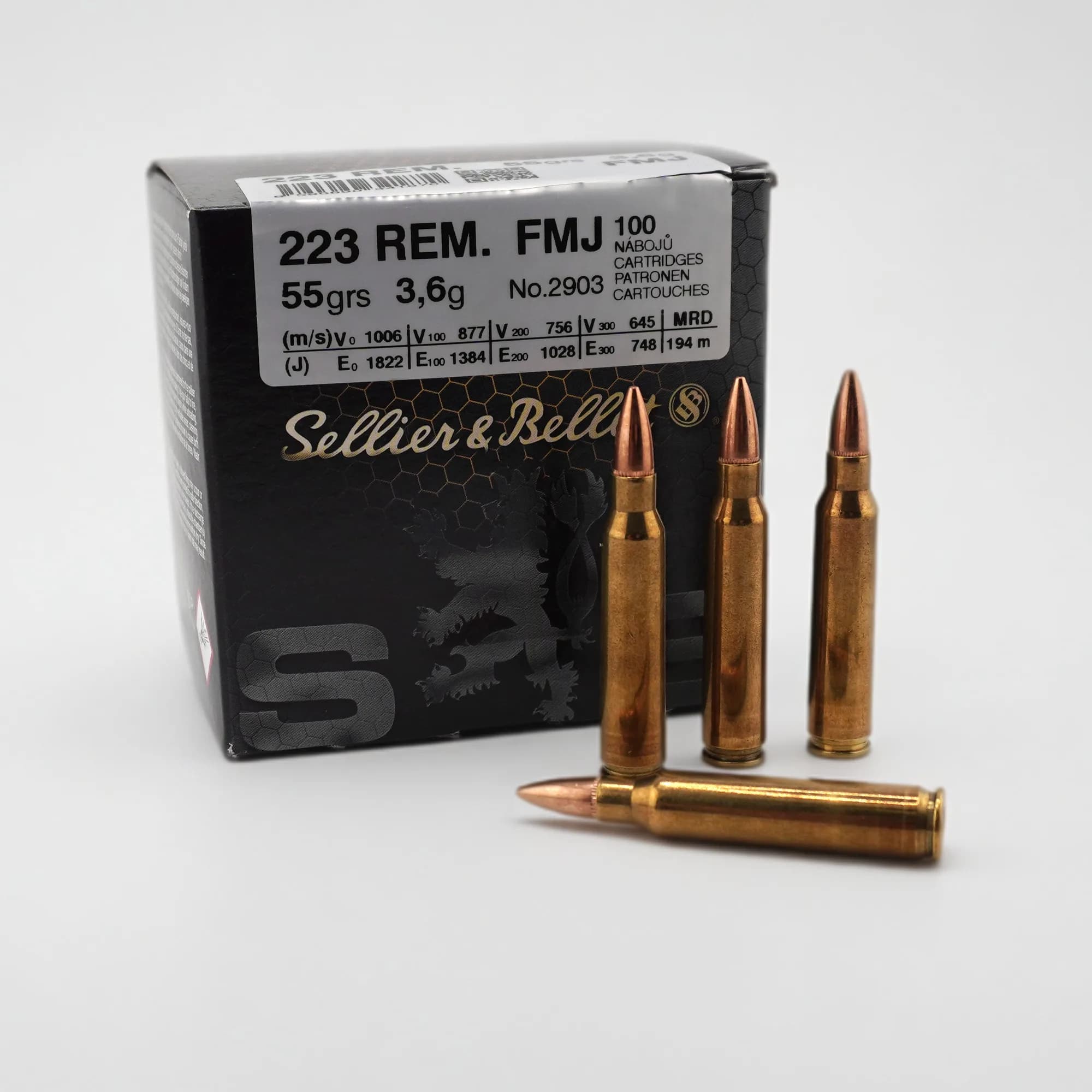 Sellier & Bellot .223 Rem Vollmantel BT 55 grs, 100 Schuss, Hauptansicht